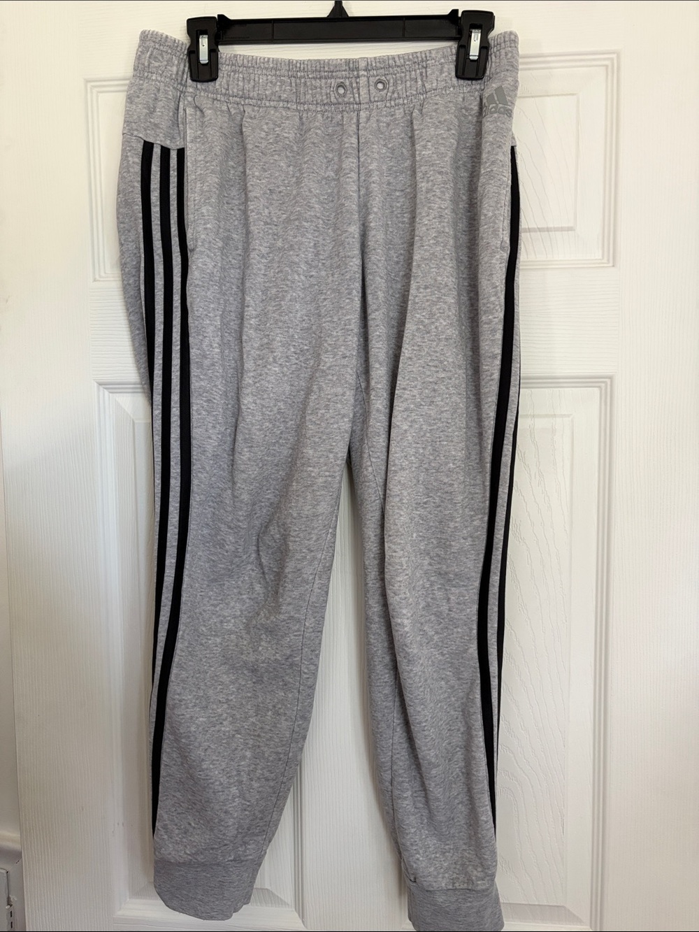 adidas Gray Sweatpants with Black Side Stripes